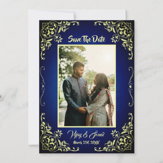 Faire-part de mariage hindoue indienne avec image  (Dos)