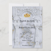 Faire-part de mariage hindoue marbrée indienne (Devant)