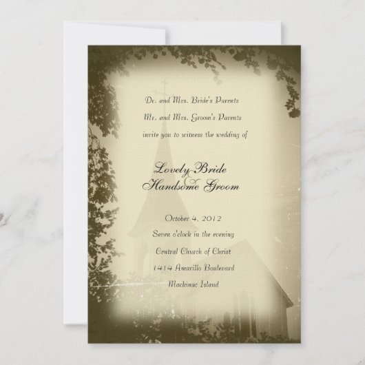 Faire-part de mariage historique de l'île Mackinac (Devant)