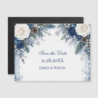 Faire-part de mariage Hiver Merveilleux Rose Bleue