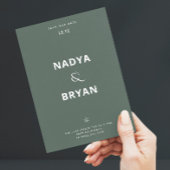 Faire-part de mariage hivernal avec code QR vert f