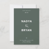 Faire-part de mariage hivernal avec QR Code vert f (Devant)