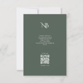 Faire-part de mariage hivernal avec QR Code vert f (Dos)