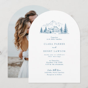 Faire-part de mariage hivernal de Blue Mountain Pi