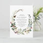 faire-part de mariage hivernale élégante (Debout devant)