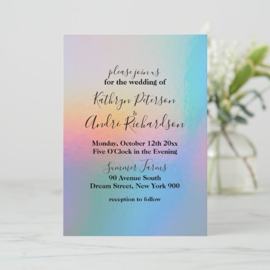 Faire-part de mariage holographique (Debout devant)