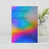 Faire-part de mariage holographique moderne (Debout devant)