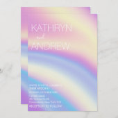 Faire-part de mariage holographique moderne (Devant / Derrière)