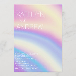 Faire-part de mariage holographique moderne