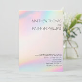 Faire-part de mariage holographique moderne géomét (Debout devant)