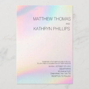 Faire-part de mariage holographique moderne géomét