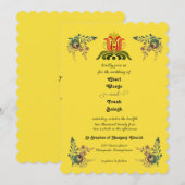 Faire-part de mariage hongrois Buttercup Gold (Devant / Derrière)