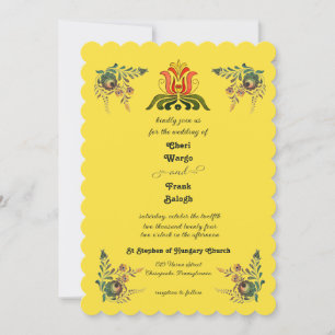 Faire-part de mariage hongrois Buttercup Gold