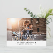 Faire-part de mariage horizontal 3BF Mod Photo & C (Debout devant)