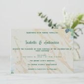 Faire-part de mariage horizontal Eucalyptus Vert S (Debout devant)