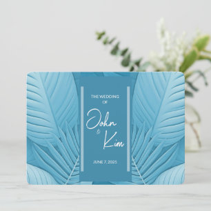 Faire-part de mariage horizontal Turquoise tropica