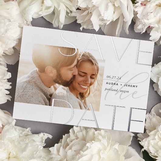 Faire-part de mariage horizontale moderne avec sup