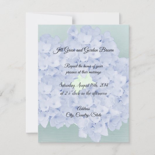 Faire-part de mariage Hydrangea à peine bleue (Devant)