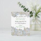 Faire-part de mariage Hydrangea blanc (Debout devant)