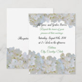 Faire-part de mariage Hydrangea blanc (Devant / Derrière)
