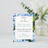 Faire-part de mariage Hydrangea Bleu (Debout devant)
