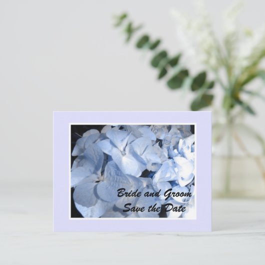 Faire-part de mariage Hydrangea Bleu Bébé (Debout devant)