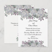 Faire-part de mariage Hydrangea Bleu Pâle Rustique (Devant / Derrière)