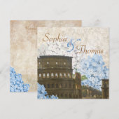 Faire-part de mariage Hydrangea bleue de la Rome a (Devant / Derrière)