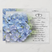Faire-part de mariage Hydrangea et dentelle (Devant / Derrière)