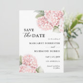 Faire-part de mariage Hydrangea Rose tendre (Debout devant)