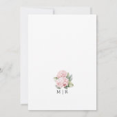 Faire-part de mariage Hydrangea Rose tendre (Dos)