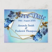 Faire-part de mariage Hydrangeas Aquarelle Bleue / (Devant)