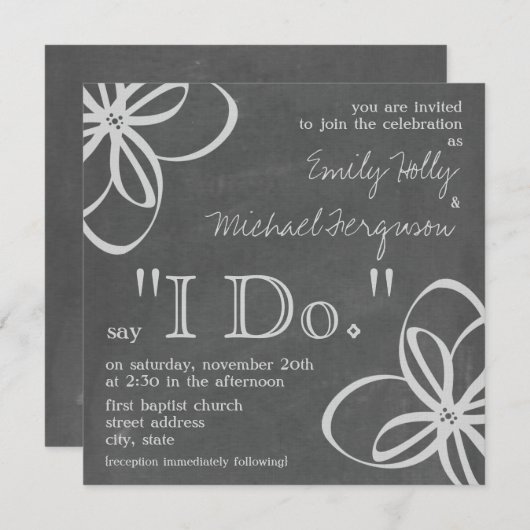 Faire-part de mariage "I Do" - La Marque inspire l (Devant / Derrière)