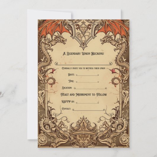 Faire-part de mariage Imaginaire D&D (Devant)
