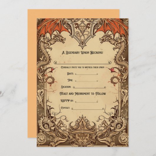 Faire-part de mariage Imaginaire D&D (Devant / Derrière)