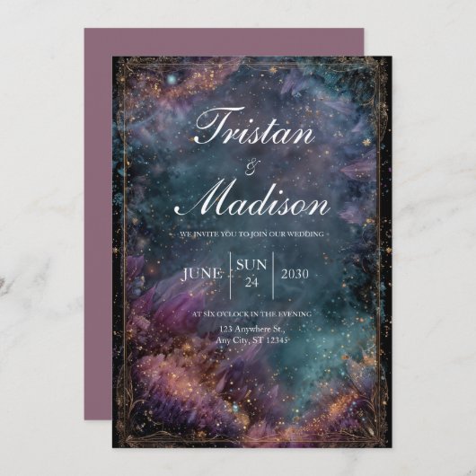 Faire-part de mariage Imaginaire Starlit Garden (Devant / Derrière)