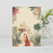Faire-part de mariage indien aquarelle (Debout devant)
