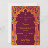 Faire-part de mariage indien coloré (Dos)