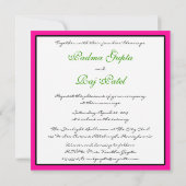 Faire-part de mariage indien de disques roses (Dos)