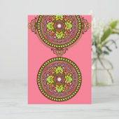Faire-part de mariage indien de disques roses (Debout devant)