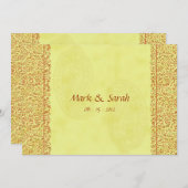 Faire-part de mariage indien de Paisley (Devant / Derrière)