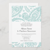 Faire-part de mariage indien de Paisley (Devant / Derrière)