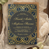 Faire-part de mariage indien Faux Gold Mandala