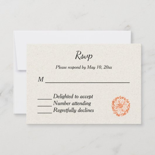 Faire-part de mariage indien hindou RSVP (Devant)