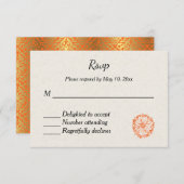 Faire-part de mariage indien hindou RSVP (Devant / Derrière)