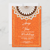 Faire-part de mariage indien orange (Devant)