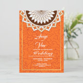 Faire-part de mariage indien orange (Debout devant)