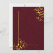 Faire-part de mariage indien Peacock Brown et Gold (Dos)