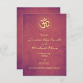 Faire-part de mariage indien, symbole d'OM, (Devant / Derrière)