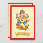 Faire-part de mariage indienne de Ganesha (Devant / Derrière)